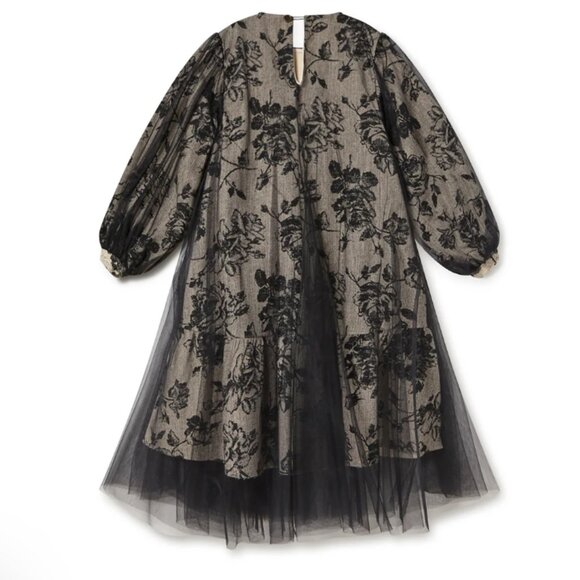 LITTLE CREATIVE FACTORY VINTAGE BLOOM TULLE DRESS GIRLS Black/Cream Size S NWT - Picture 2 of 6